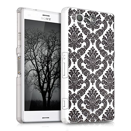 kwmobile Crystal Case for Sony Xperia Z3 Compact with Design Baroque - transparent Protection Case Cover clear in black transparent