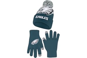 Ultra Game NFL Boys Girls Super Soft Winter Beanie Knit Hat with Extra Warm Touch Screen Gloves