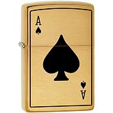 Zippo Lighter: Ace of Spades - Brushed Brass 80756
