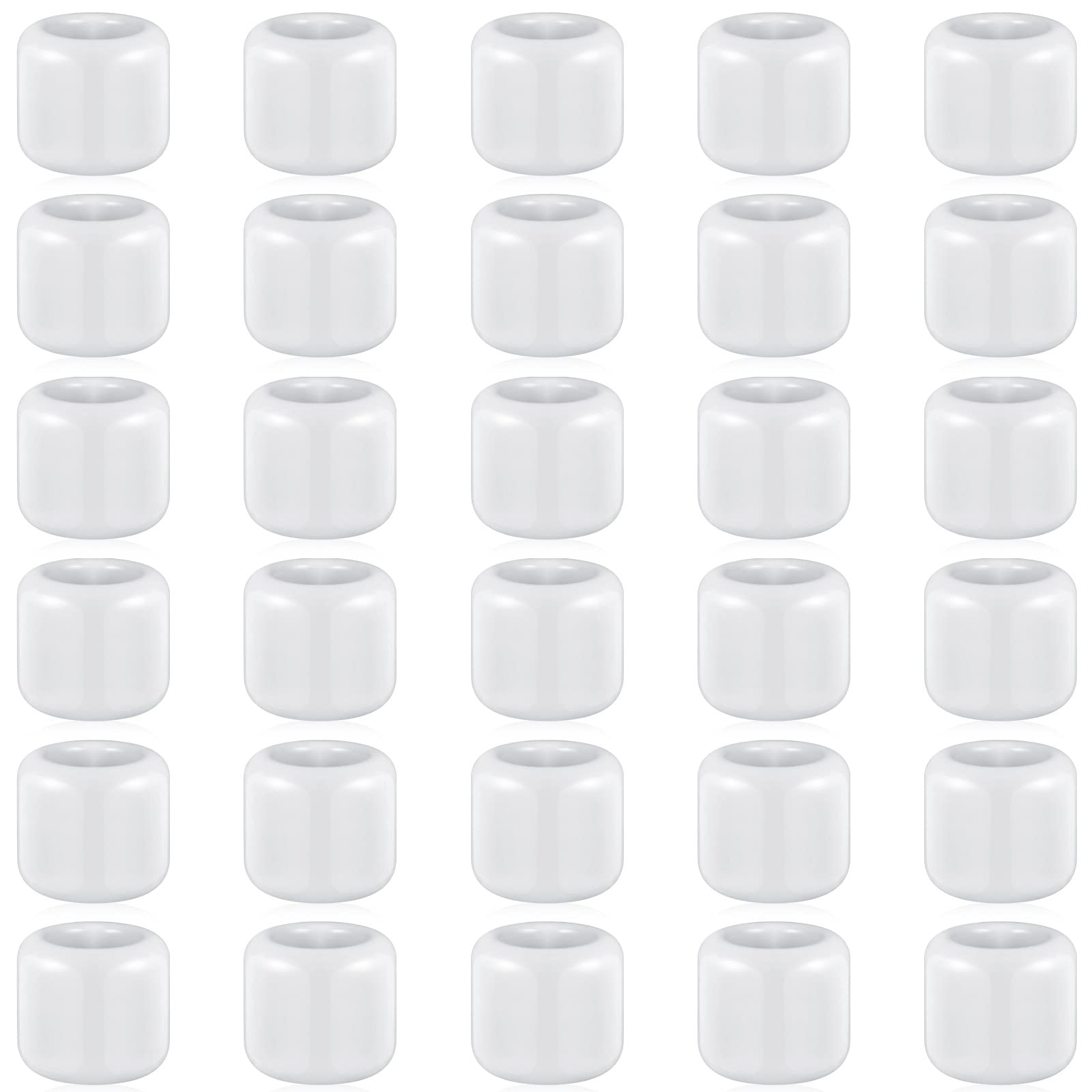Photo 1 of Suclain 20 Pieces 0.7 Inch Chime Candle Holder Black Small Candle Holders Ceramic Holder for Rituals, Spells, Vigil, Altar, Witchcraft, Wiccan Supplies(White)