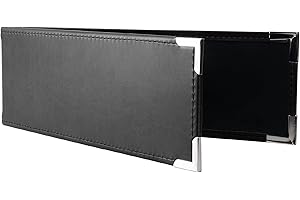Classeur à chèques professionnel 1UP de qualité supérieure, format paysage à trois anneaux, noir