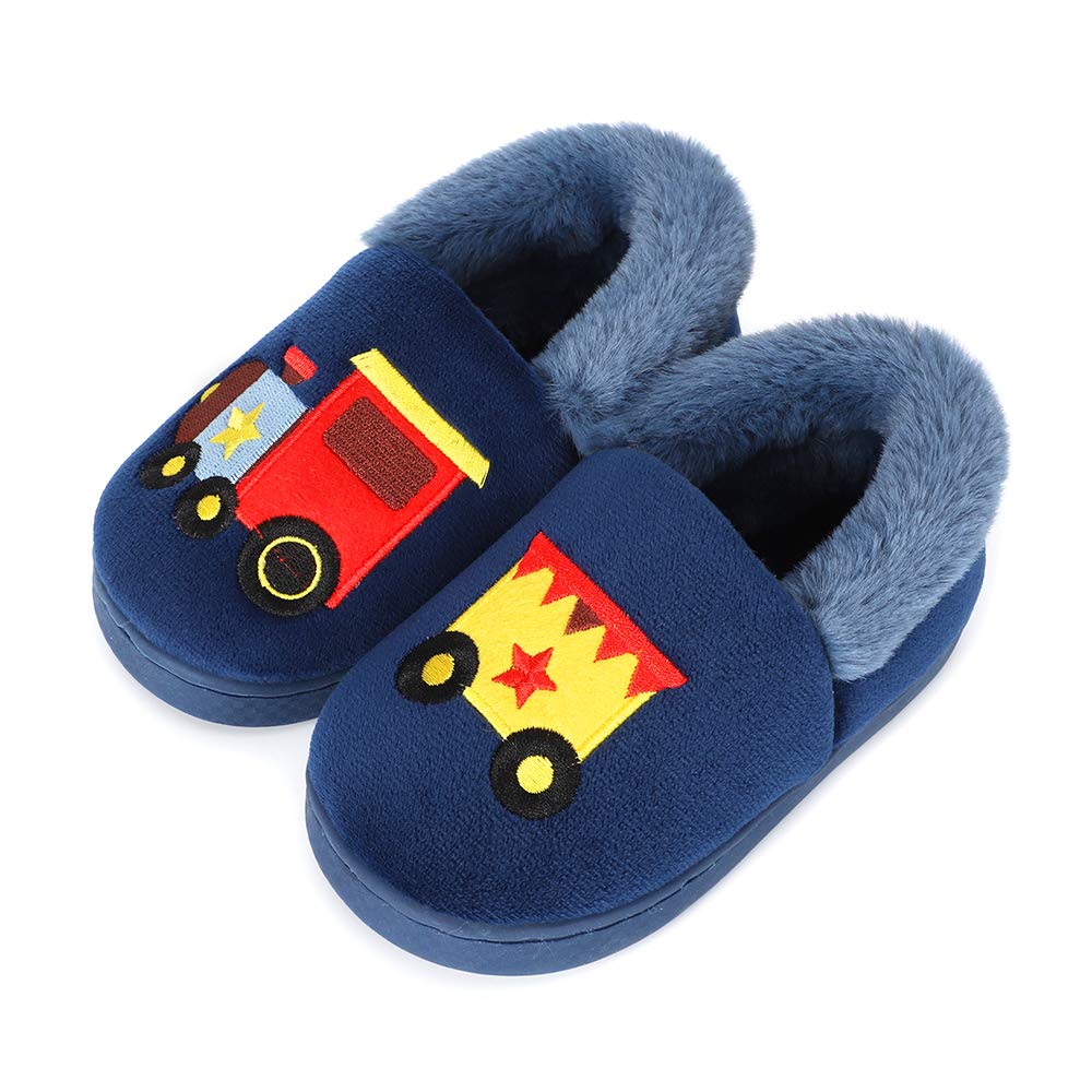 ESTAMICO Boys Girls Warm Slippers Cartoon Train