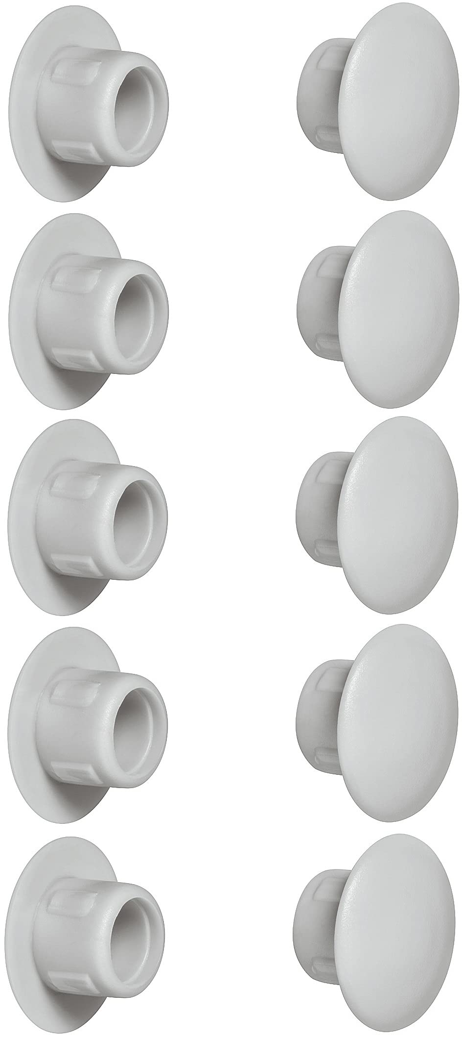 cyclingcolors 10 x cover caps, plastic blind bore plug, blind plug, cover furniture (Ø8 mm, light grey RAL 7035)