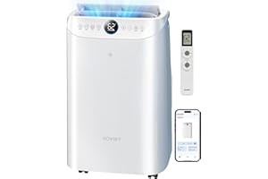 KOVIET 12000 BTU Portable Air Conditioners, 6-IN-1 Wi-Fi Smart AC Unit with APP & Voice & Remote Control, Auto-Evaporation, Quiet Cooling, 24H Timer, Dehumidifier, Fan, Window Kit Included, White
