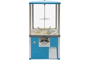 KAICHENYT 25 Cents Coin Operated Vending Machine, Commercial Gumball Machine, Toy Capsule, Vending Machine, Dispenser Prize Machine, Candy Machine Dispenser for Small Candy, Nuts, Feed (Blue)