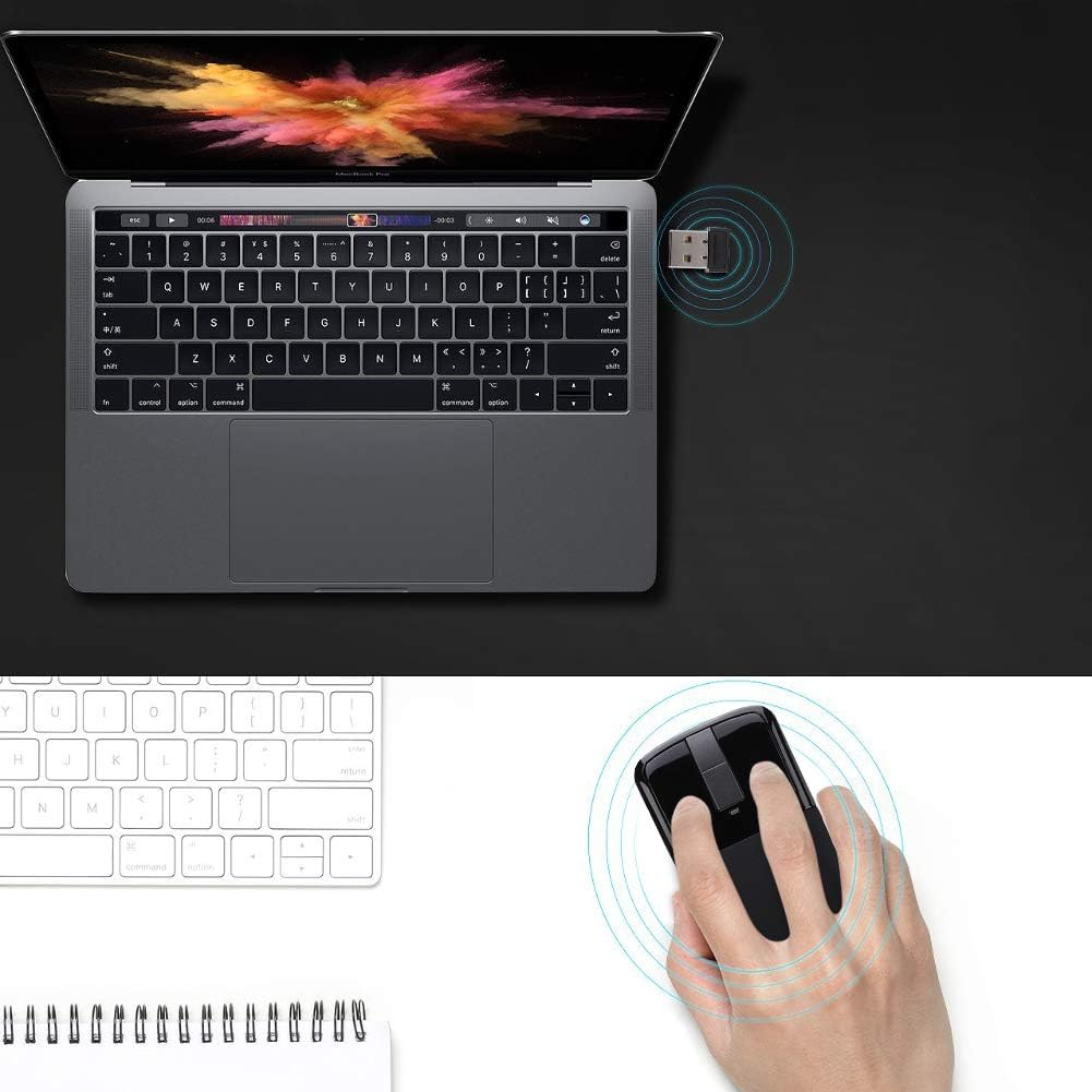 Socobeta Wireless Mouse Touch Thin Arc Optical Mouse Energy saving High sensitivity Folding Mouse for Computer - Image 5