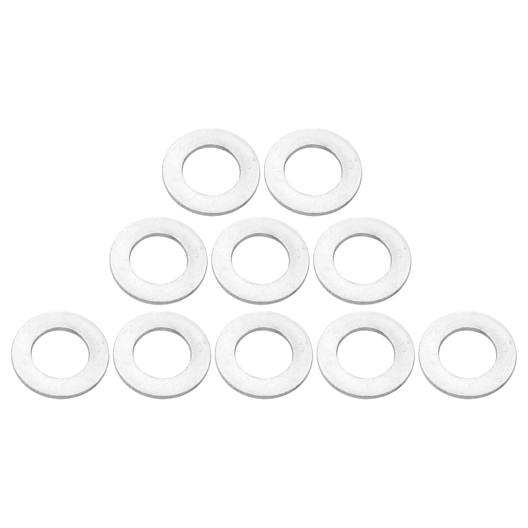 Motoforti Universal Flat Washer, 25mm ID 44mm OD 3mm Thickness, Durable, Stainless Steel, Silver Tone, 10 Pcs