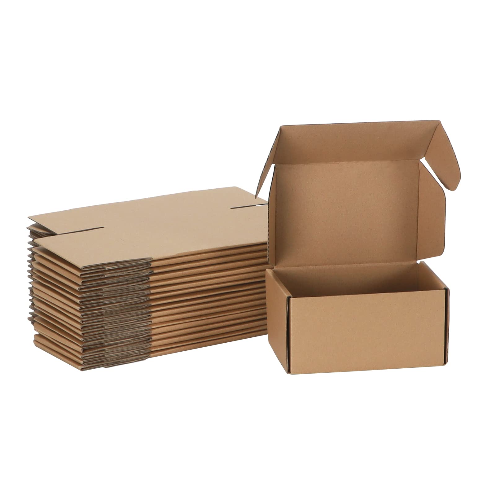 HORLIMER 20 Pack Small Cardboard Boxes, 6x4x3 inches Brown Corrugated Shipping Boxes, Packaging Boxes for Mailing, Business