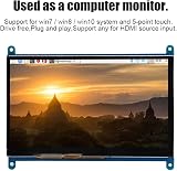Wendry 7 Inch Raspberry Pi Touchscreen Monitor 1024x600 HDMI LCD Display w/ Case view 2