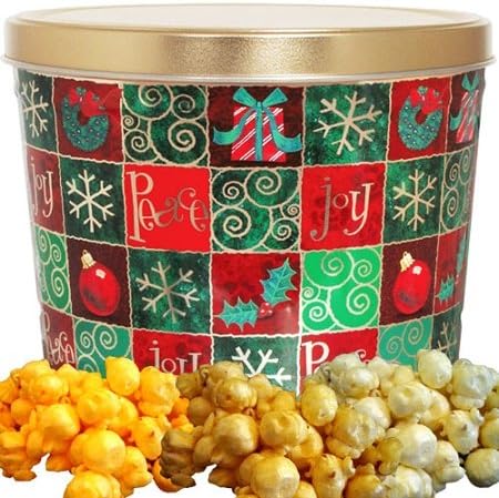 Holiday Checkers Popcorn Gift Tin Small
