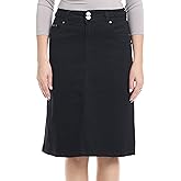 ESTEEZ Knee-Length Straight Silhouette Stretch Denim Skirt for Women with Pockets – Sydney