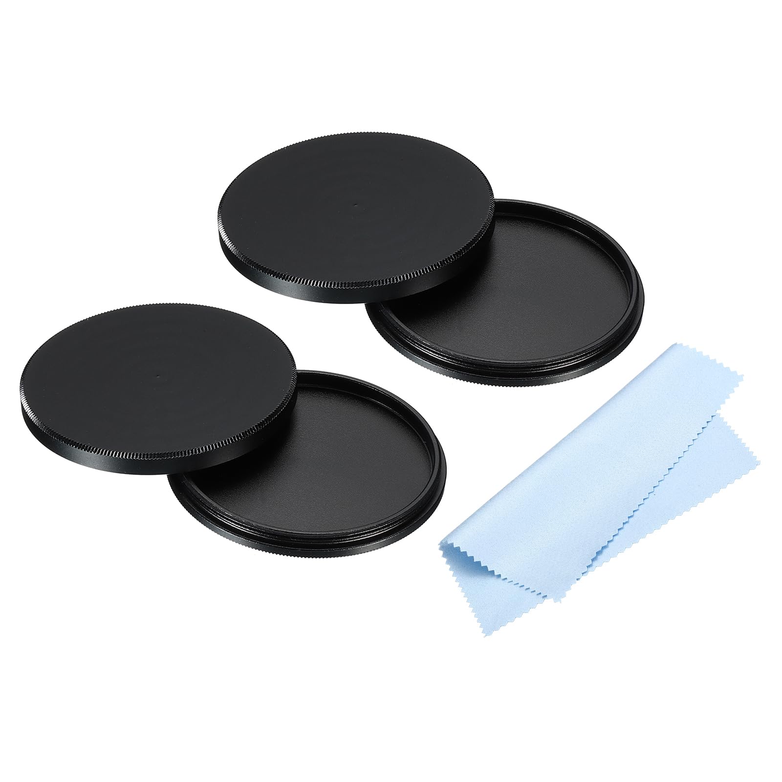 PATIKIL 46mm Lens Cap, 2pcs Camera Lens Cap Cover Universal Lens Filter Stack Cap Front Metal Protective Case Cover with Cleaning Cloth for Photography Camera Filter