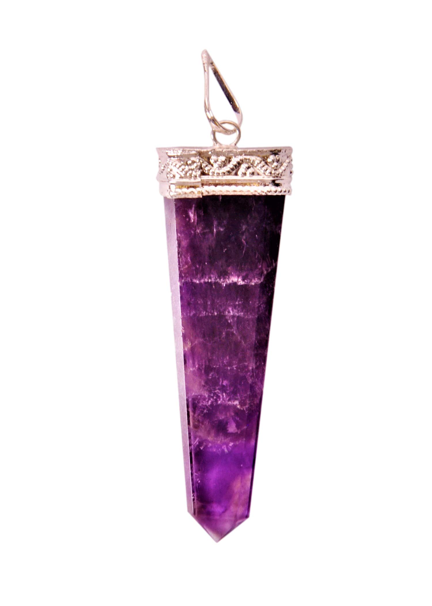 Purpledip Amethyst Pendant: Reiki Energized Natural Crystals, Good Luck Healing Charm (11332)