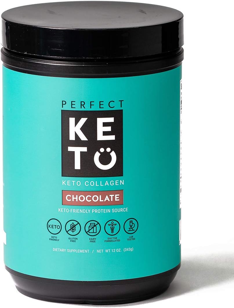 Perfect Keto Chocolate Protein Powder Collagen Peptides Grassfed Low