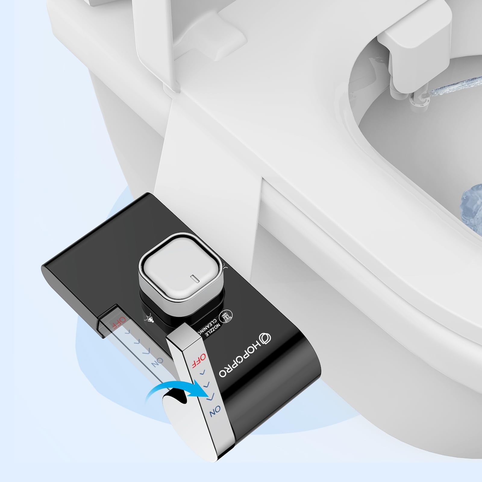 Photo 1 of HOPOPRO Bidet with Single Finger Water Pressure Control, Self Cleaning Hygienic Dual Nozzle (Feminine/Rear Wash), Non-Electric Bidet Attachment for Toilet Seat, Easy DIY Install <5 Min -Black