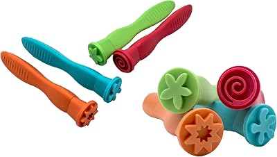 Craftplay Pattern Stampers 4 Soft Grip Designs Kids Art Tools Flower Spiral