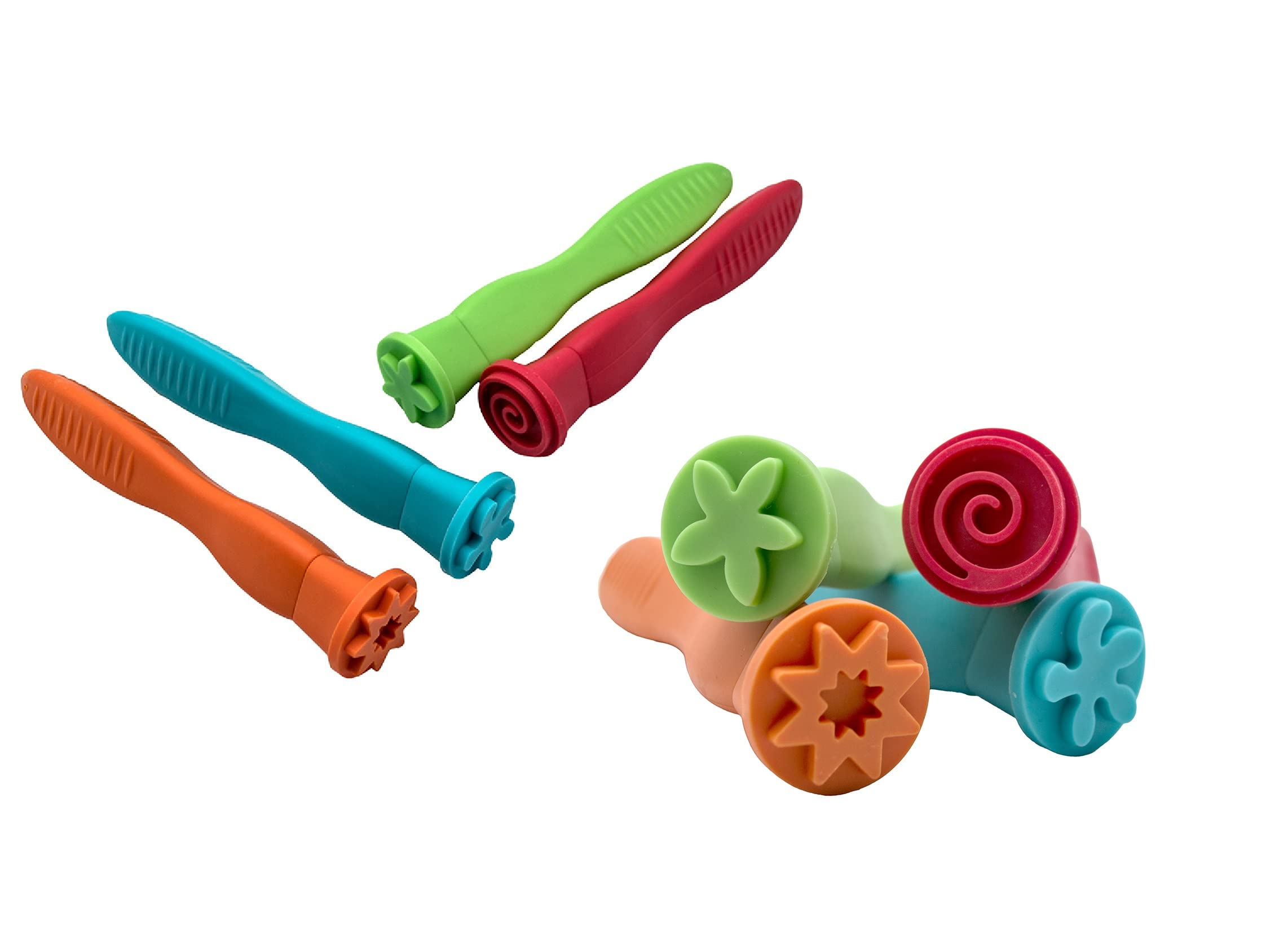 Craftplay My art tools | Soft grip Pattern makers | Pattern Stampers | Pack of 4 designs | Flower, Spiral, Splash, and Daisy
