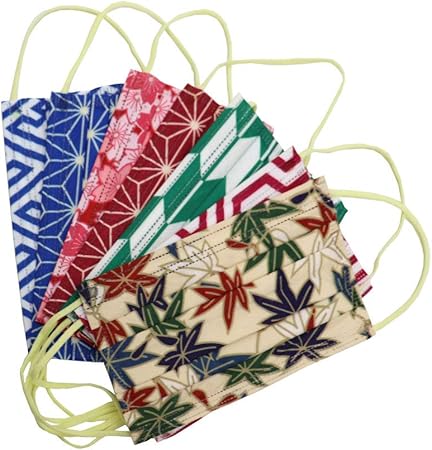 Amazon マスク 男性用 女性用 1袋7枚入り 小顔用和柄セット オシャレ おしゃれ メンズ レディース 小さめサイズ 7日分 レギュラーマスク エーゾン 布マスク