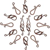 PH PandaHall 10 Sets Metal Hook Clasps Red Copper S-Hook Clasps Rack Plating Wing Hooks for DIY Jewelry Making