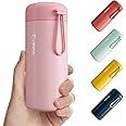 Exllena Small Water Bottle 10oz, Small Insulated Water Bottle for Hot&Cold Drinks, Small Thermos with Carry Handle - 100% Leakproof Perfect for School, Travel...(Pink)
