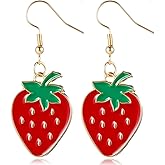 Strawberry Dangle Earrings for Women,Cute Strawberry Earring,Simulated Metal Alloy Fruit Earring for Birthday Holiday Wedding Christmas Gifts,Strawberrys Accessories
