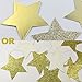 Glitter Gold Sparkle Twikle Star Paper Garland for Wedding Birthday Party Baby Shower Holiday Decoration Table Wall Ceiling Decor (4 inch in Diameter, 6.6 Feet,Pack of 2, FUS-5)