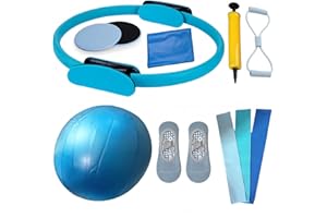Wzenclave Pilates Essential Kit Portable Home Gym Set with Toning Ring, Soft Pilates Ball & Non-Slip Grip Socks Full-Body Wor