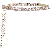 Jascaela Women's Sparkle Rhinestonel Chain Belt Glitter Waist Belt for Wedding Dress Formal dress