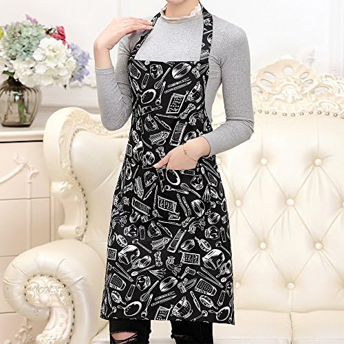 Dewsshine Bib Aprons for Women/Men with Pockets, Cooking Aprons for Home Kitchen Restaurant