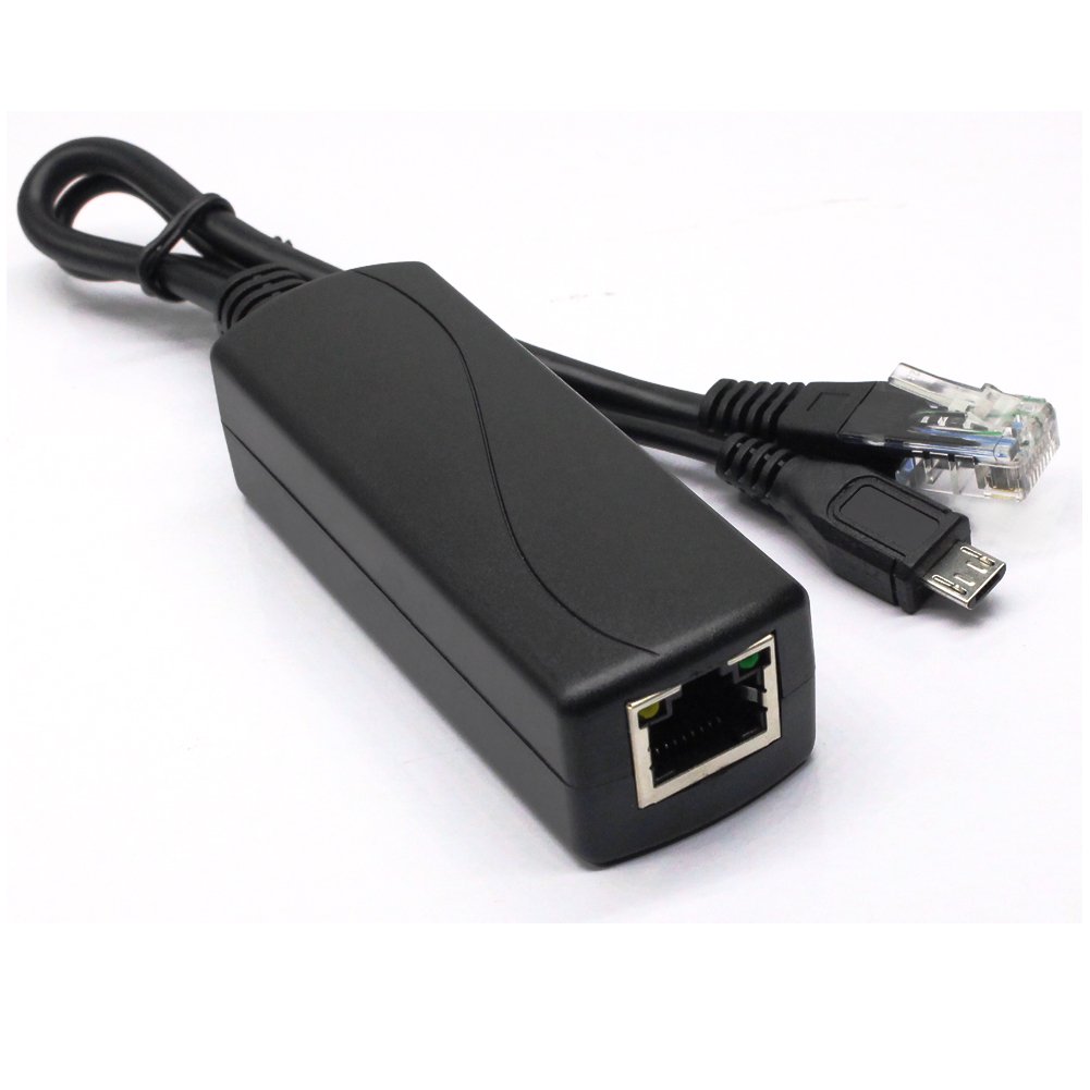 ANVISION 5V 2.4A PoE Splitter, Micro USB IEEE 802.3af Compliant, for Dropcam or Raspberry Pi, IPC, IP Camera and more