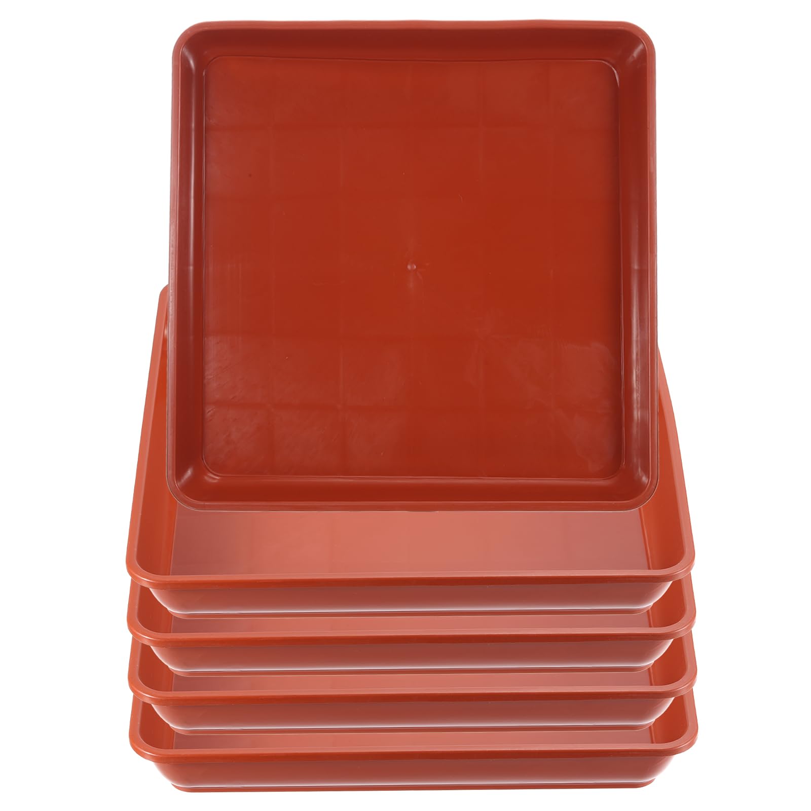 PATIKIL Plant Saucer Tray, 5 Pack 14 Inch Square Plant Saucer Heavy Planter Pot Saucers Large Deep Flower Planter Drip Tray for Indoor Outdoor Plants, Terracotta