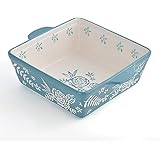 KINGSBULL HOME Baking Dish 8x8 Baking Pan Ceramic Brownie Pan Casserole Dish Hand-painted Bakeware Sets Lasagna Pan
