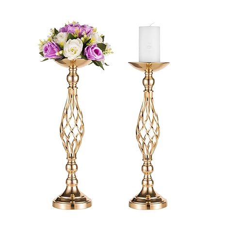 Buy Pcs Of 2 Tall Metal Vase Centerpieces Decoration Artificial