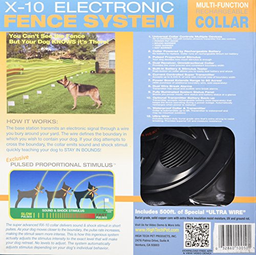 High Tech Pet Humane Contain X-10 Rechargeable Multi-function Electronic Dog Fence