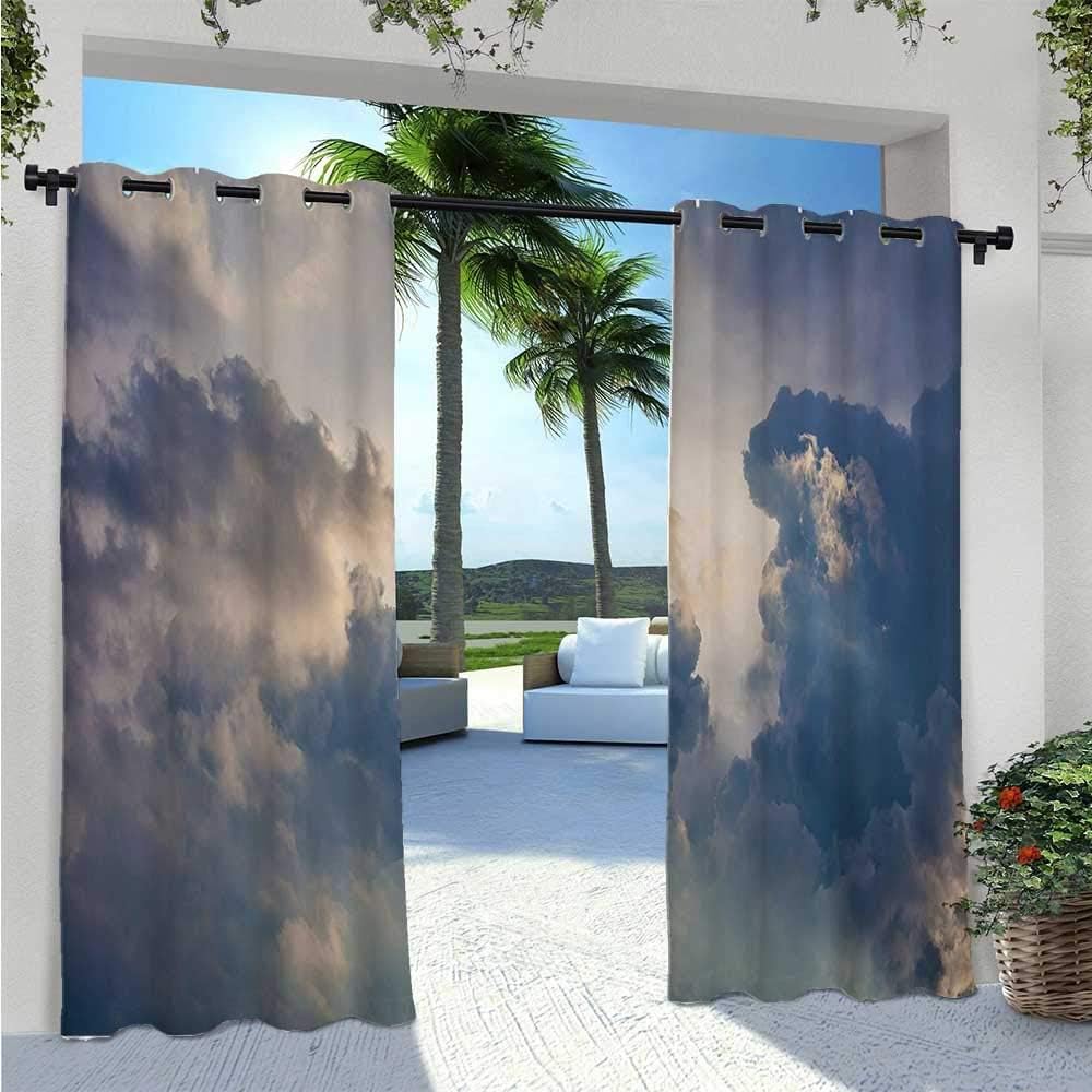 Adorise Outdoor Patio Curtain Majestic Rain Storm Clouds