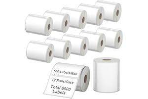 Labelchoice 6000 Labels Waterproof 4x3 Thermal Shipping Postage Barcode Labels Compatible with Zebra Zp450 Zp505 Zd410 Gx430t Gk420t Zt410 Zd421 and Rollo,MUNBYN Printer, 103mmx76mm Multipurpose Label