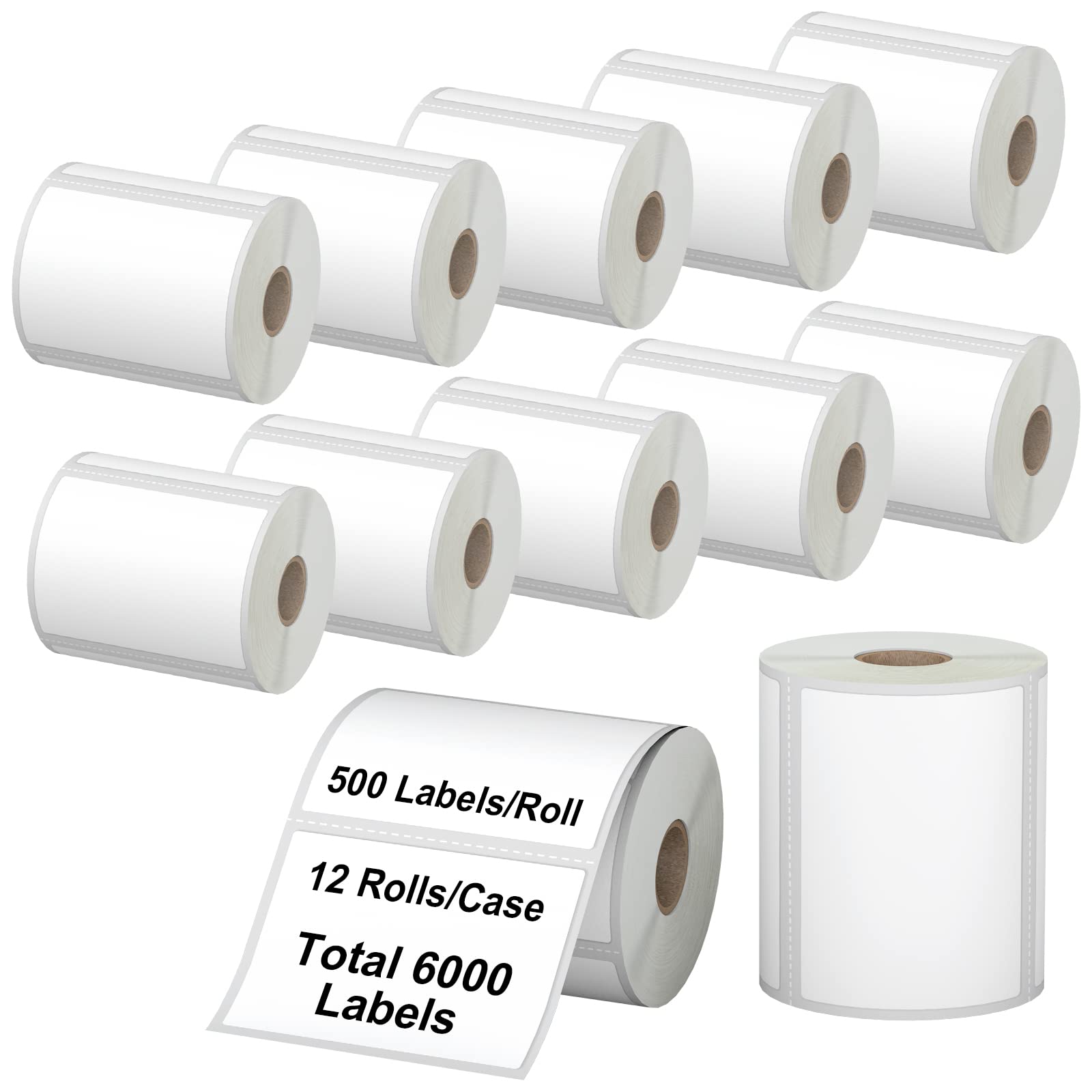 Photo 1 of Labelchoice 6000 Labels Waterproof 4x3 Thermal Shipping Postage Barcode Labels Compatible with Zebra Zp450 Zp505 Zd410 Gx430t Gk420t Zt410 Zd421 and Rollo,MUNBYN Printer, 103mmx76mm Multipurpose Label