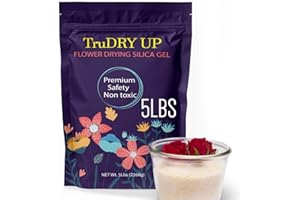 JSEVEN 5LBS Silica Gel Flower Drying Crystals (<1mm) - Reusable Crystals Desiccant for Flower Preservation - Easy to Use