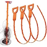 Speetop 25 Inch Drain Snake Clog Remover:3 Pcs Hair Clog Auger, Drain Cleaner Tool Suitable for Dredging Clogged Pipes, Sink,