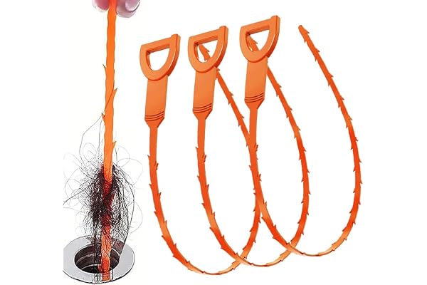Speetop 25 Inch Drain Snake Clog Remover:3 Pcs Hair Clog Auger, Drain Cleaner Tool Suitable for Dredging Clogged Pipes, Sink,