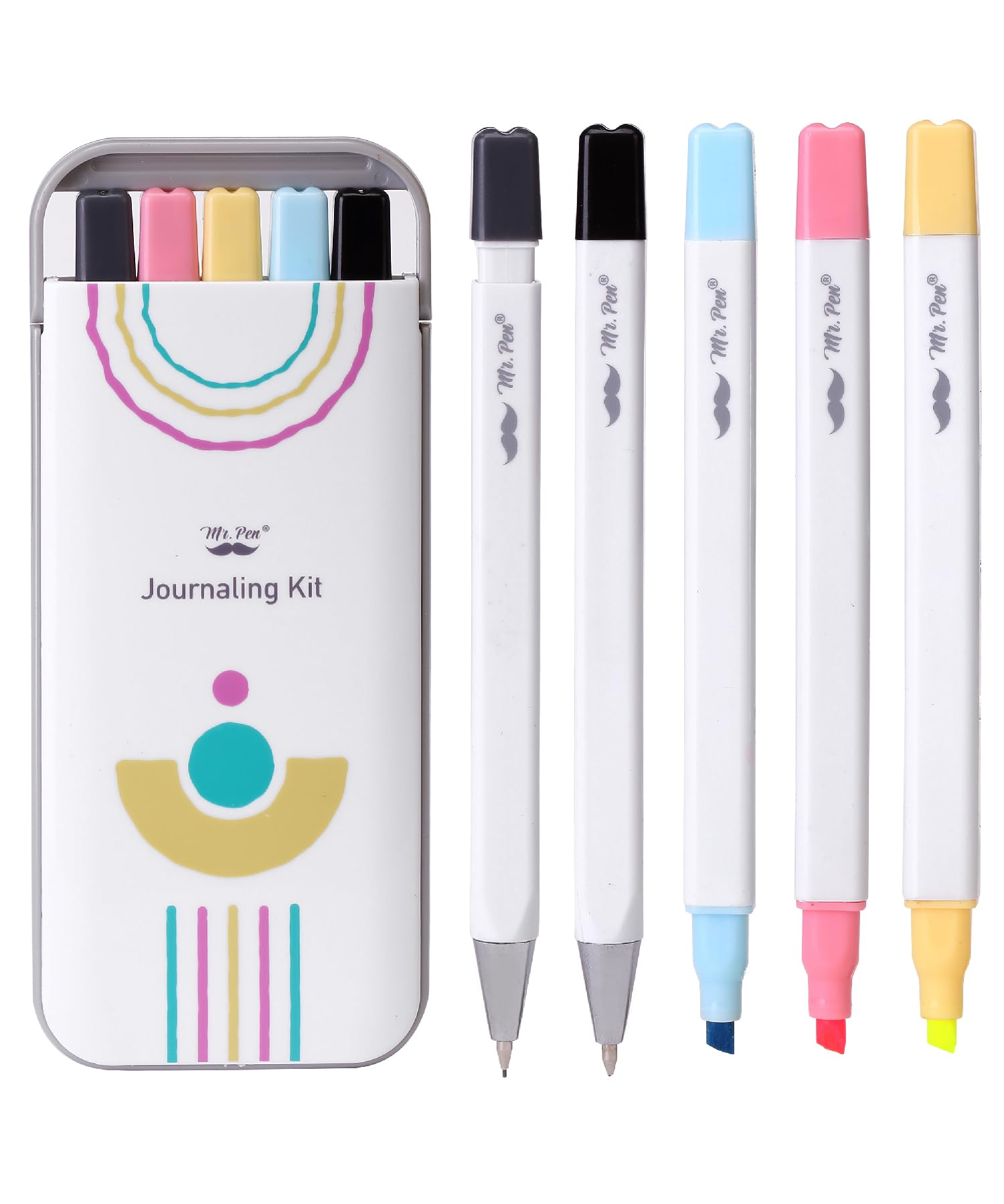 Photo 1 of Mr. Pen- Journaling Kit, 5 Pack, Journaling Pens and Highlighters and Mechanical Pencil with Hard-Shell Carrying Case, Journaling Supplies Kit, Journaling Set, Journaling Pens and Markers