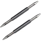 PMIIO 2 Pieces Dual Head Nail Setter Spring Loaded Nail Set Spring Nail Punch Hammerless Tool Kit 3/32&Prime;&amp; 1/8&Prime; Tools 3500 PSI Striking Force Counter Punch
