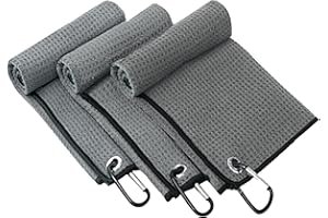 SLICKNIK Pack of 3 Microfiber Golf Towel, Strong Absorbent Quality with Orange Petal Technology, Golf Towel for Golf Bags for Men, Suitable Size for Golf Cart Bag, Attractive Golf Gift Pack