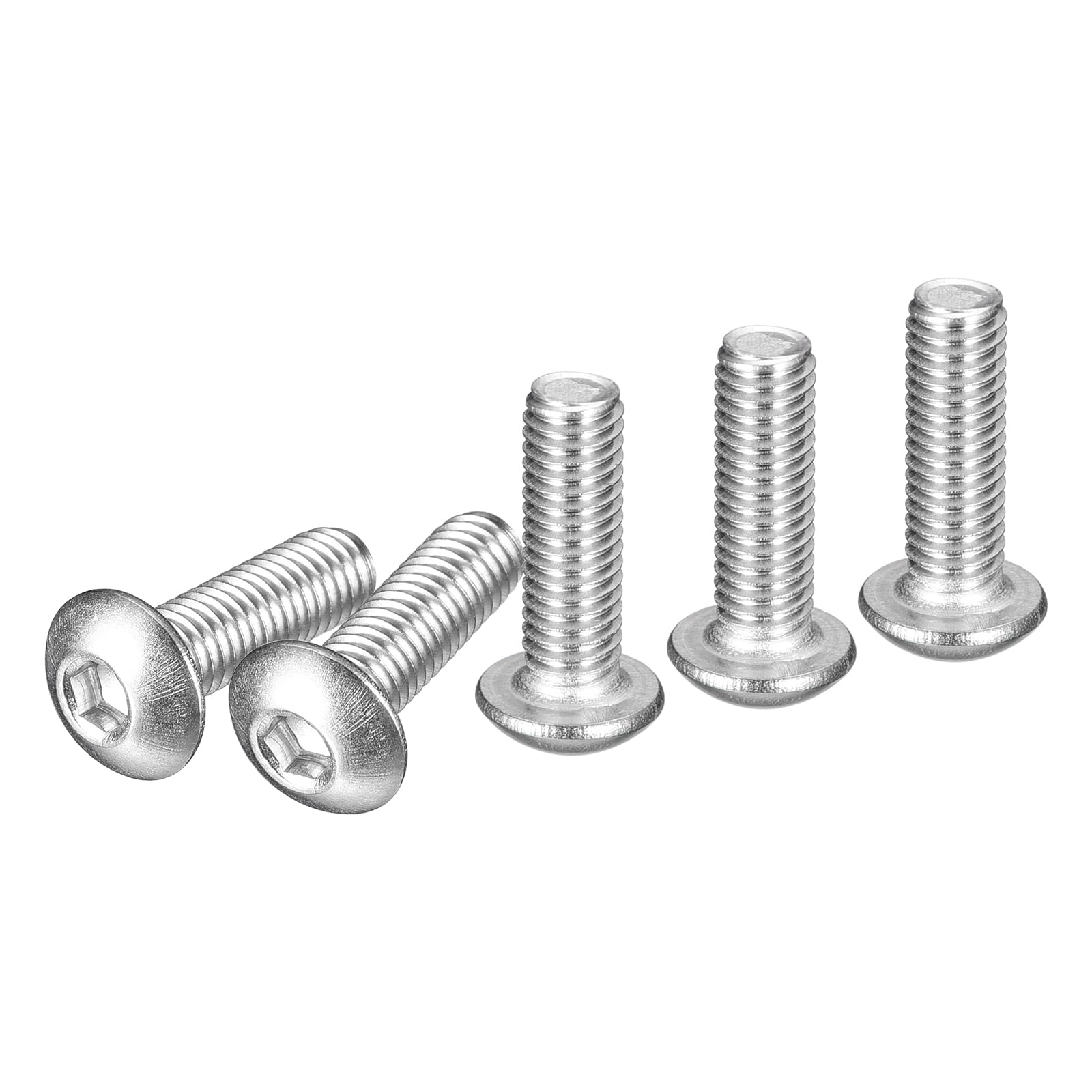 DTGN M5-0.8x16mm Button Head Socket Cap Screws - 50Pack - Good for Machine - 304 Stainless Steel 18/8 - Hex Drive Full Thread Fasteners — image 1