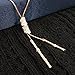 Wowanoo Elegant Crystal Necklace Tassel Pendant Jewelry Long Sweater Chain Necklace for Women Girl Rose Gold