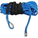 TINVHY 5/16In x 50Ft 12000Lbs Blue Synthetic Winch Rope Winch Line Replacement for ATV UTV SUV