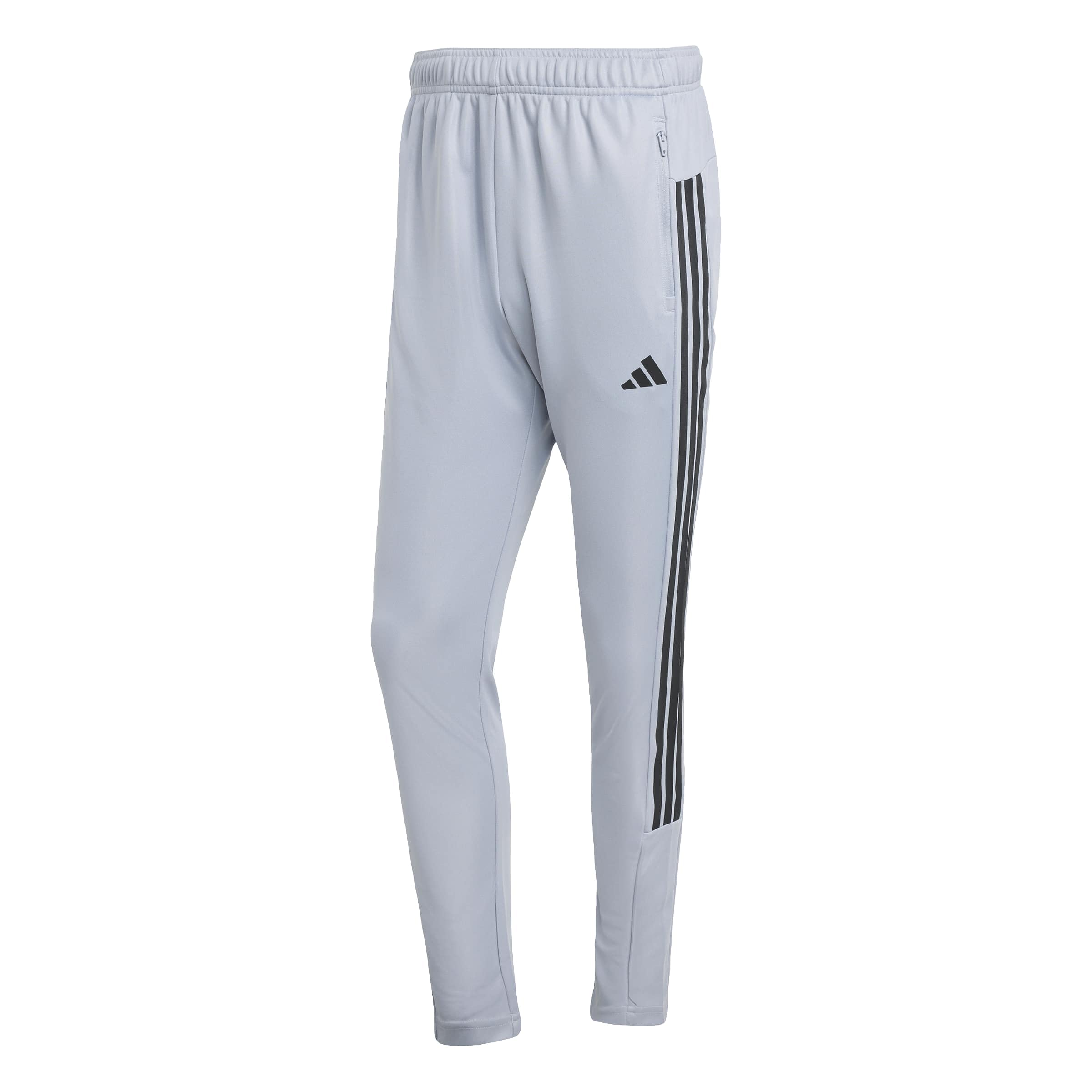 adidas Men's Workout Essentials All-Set 3-Stripes Knit Pant, Halo Silver/Black, XXL
