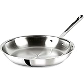 All-Clad D3 3-Ply Stainless Steel Fry Pan 12 Inch Induction Oven Broiler Safe 600F Pots and Pans, Cookware Silver