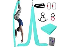 PRIOR FITNESS Aerial Silks Kit Colorful 9/15/20 Yards 40D Nylon Fabric Hammock Set With Hardware & Guide for All Levels Of Aerial Yoga Practice and Acrobatic Flying For Adults Aerial silk