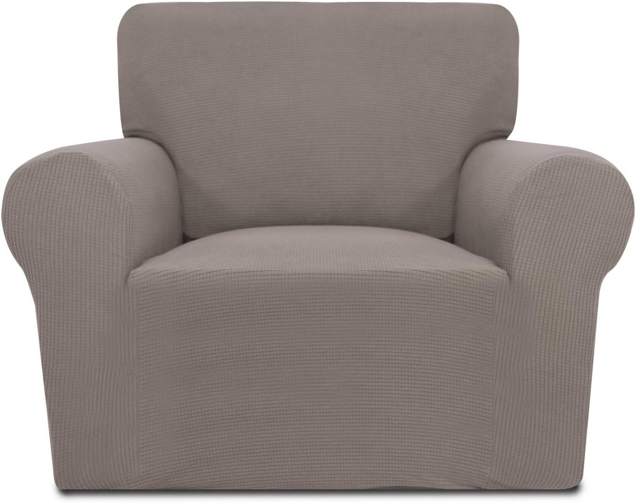 PureFit Stretch Chair Sofa Slipcover – Spandex Jacquard Non Slip Soft Couch Sofa Cover, Washable Furniture Protector with Non Skid Foam and Elastic Bottom for Kids (Chair, Dark Gray): Kitchen & Dining